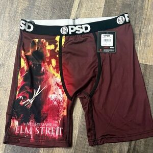 PSD Nightmare On Elm Street Freddy Kruger flames Boxer Dark Red NWT L Halloween